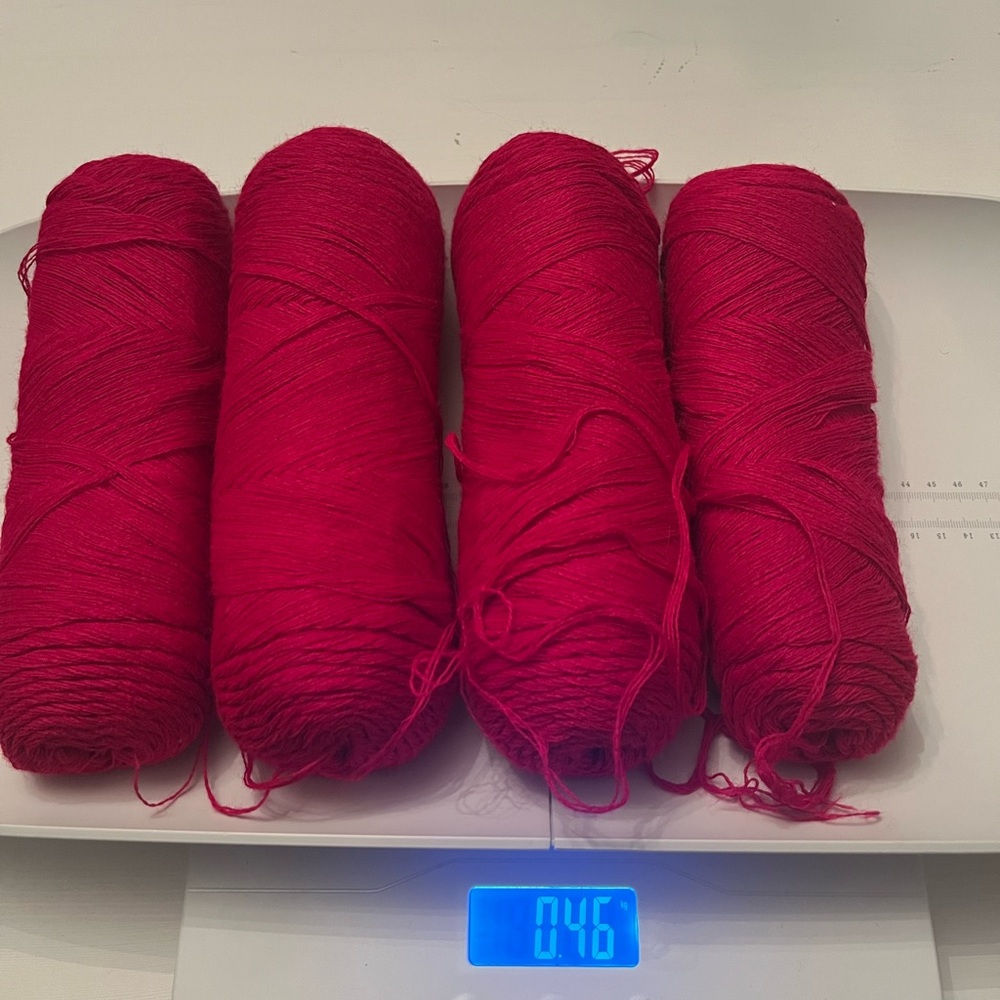 Vibrant Fuzzy Fuchsia Acrylic Yarn Skeins